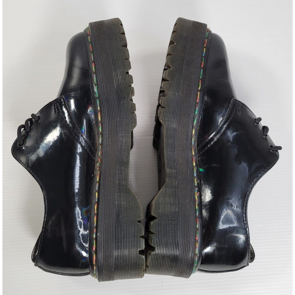 Dr Martens 1461 Limited Edition Rainbow Chunky Quad Platform Shoes Black Docs - Picture 6 of 10